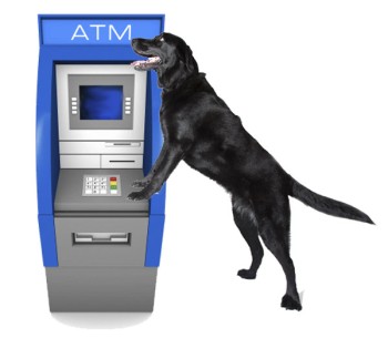 Jet standing at an ATM